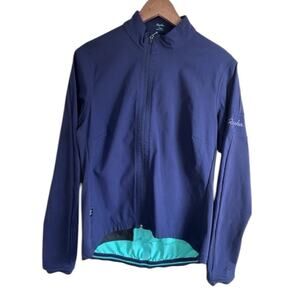 Rapha Souplesse Cycling Jacket Womens XL Navy Teal Full Zip Bike Jersey